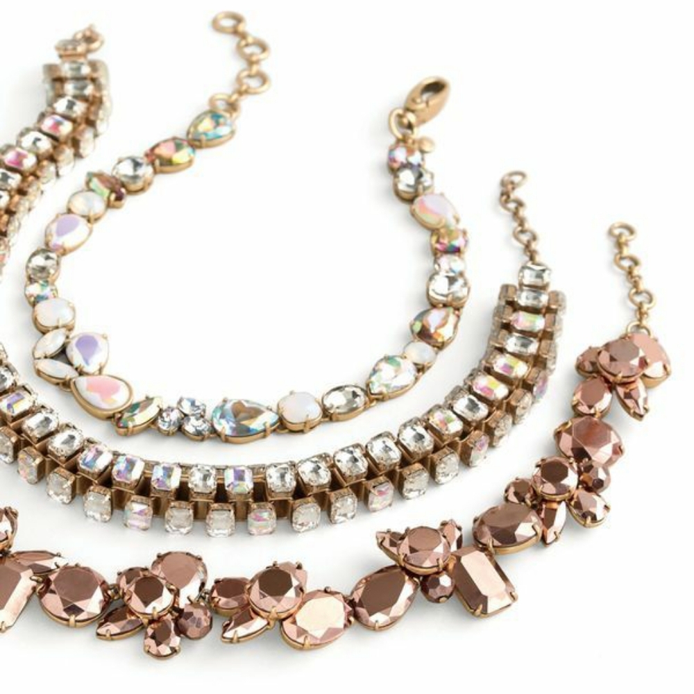 J crew budding cluster gleam crystal necklace